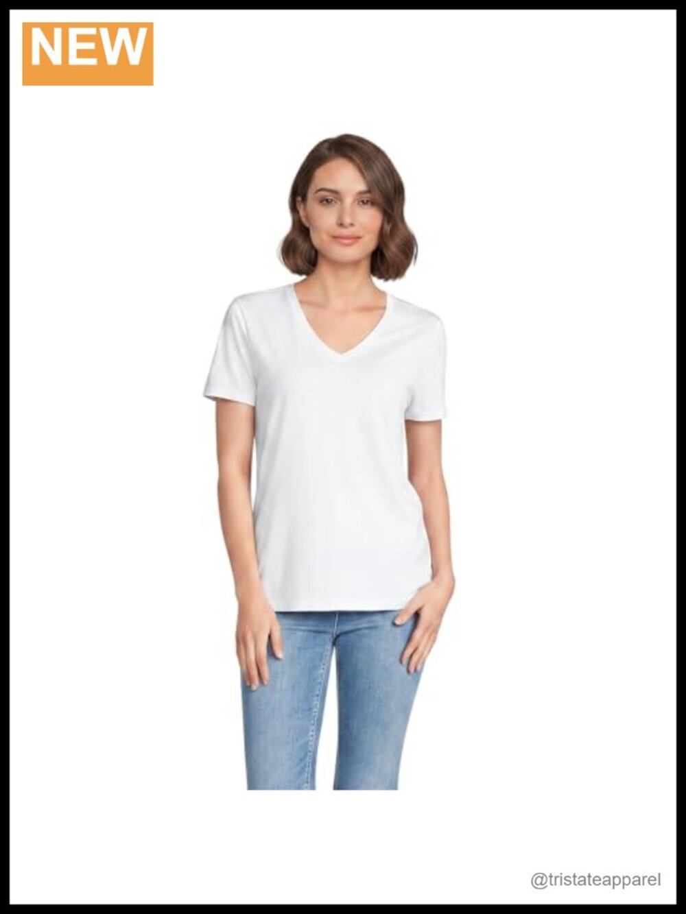 Supima Cotton V-Neck T-Shirt Relaxed Fit Short Sleeve Tee